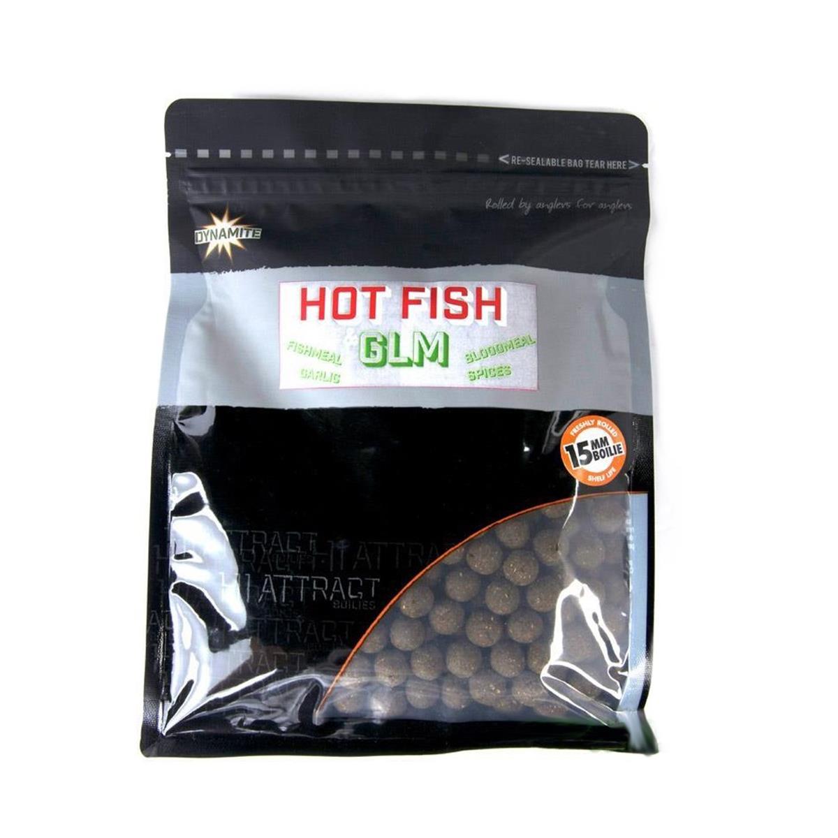 фото Бойл dynamite hot fish & glm 15 мм 210 г, рыба/мидии