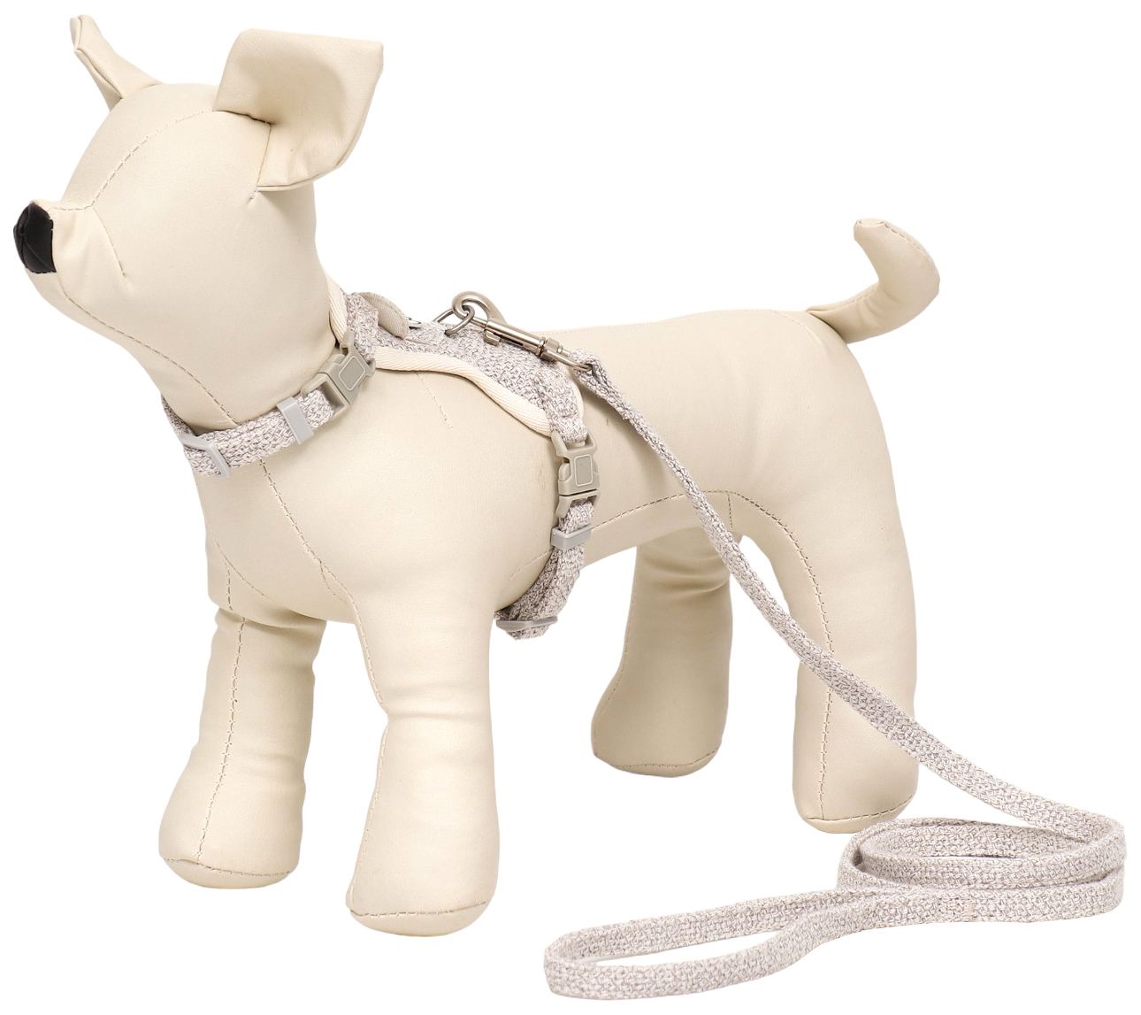 

Комплект амуниции Пижон Мышка, поводок 120х1 см, шлейка ош 18-22 см, ог 24-30 см, серый