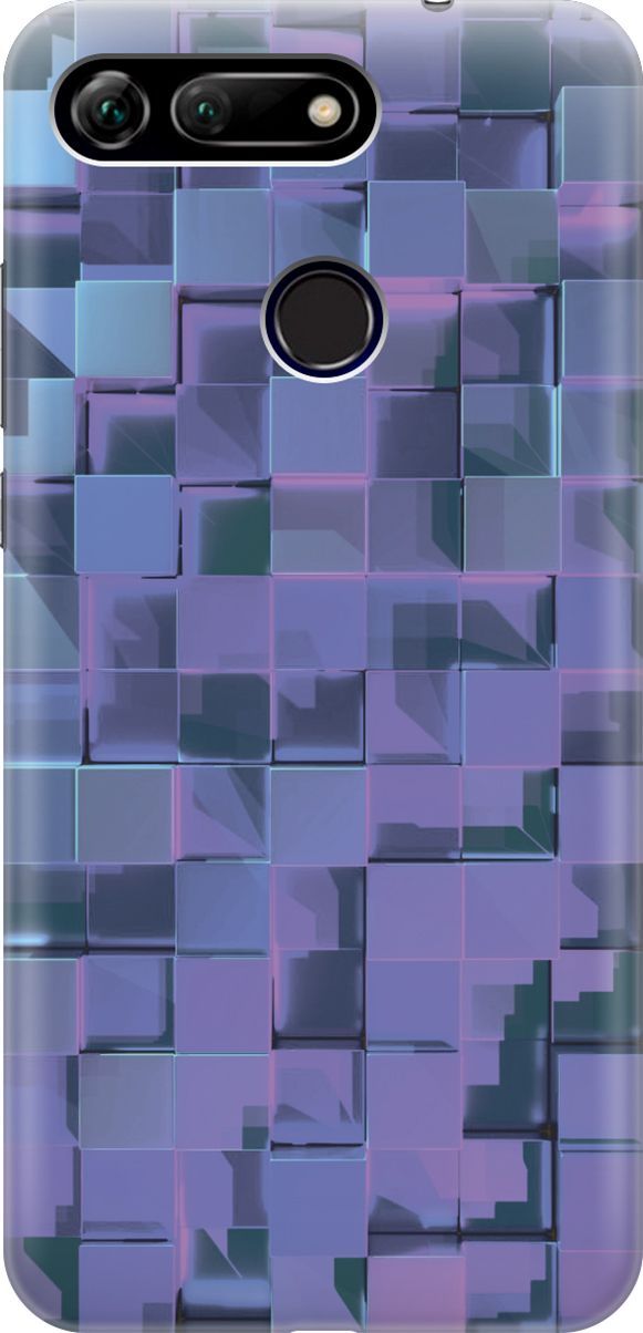 

Силиконовый чехол на Honor View 20 (V20) с эффектом блеска "Синие блоки", Синий;фиолетовый, 3402