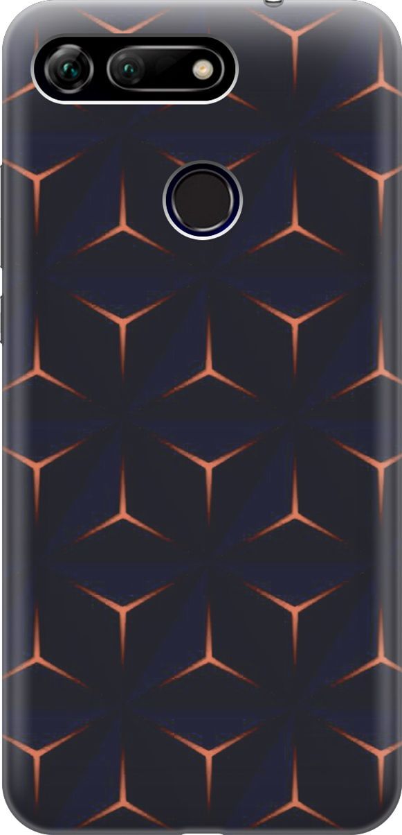 

Силиконовый чехол на Honor View 20 (V20) "Темные пирамиды", Оранжевый;черный, 3402