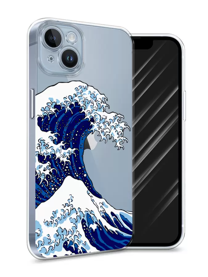 

Силиконовый чехол Awog "Волна в Канагаве" для Apple iPhone 14, Разноцветный, 15150-4