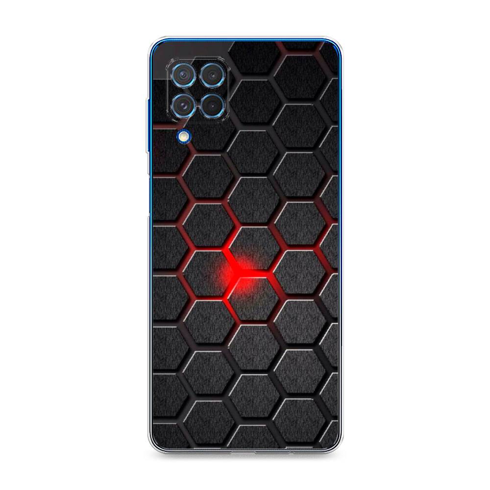 

Чехол на Samsung Galaxy M62 "Соты красные", Красный;черный;серый, 2102950-3