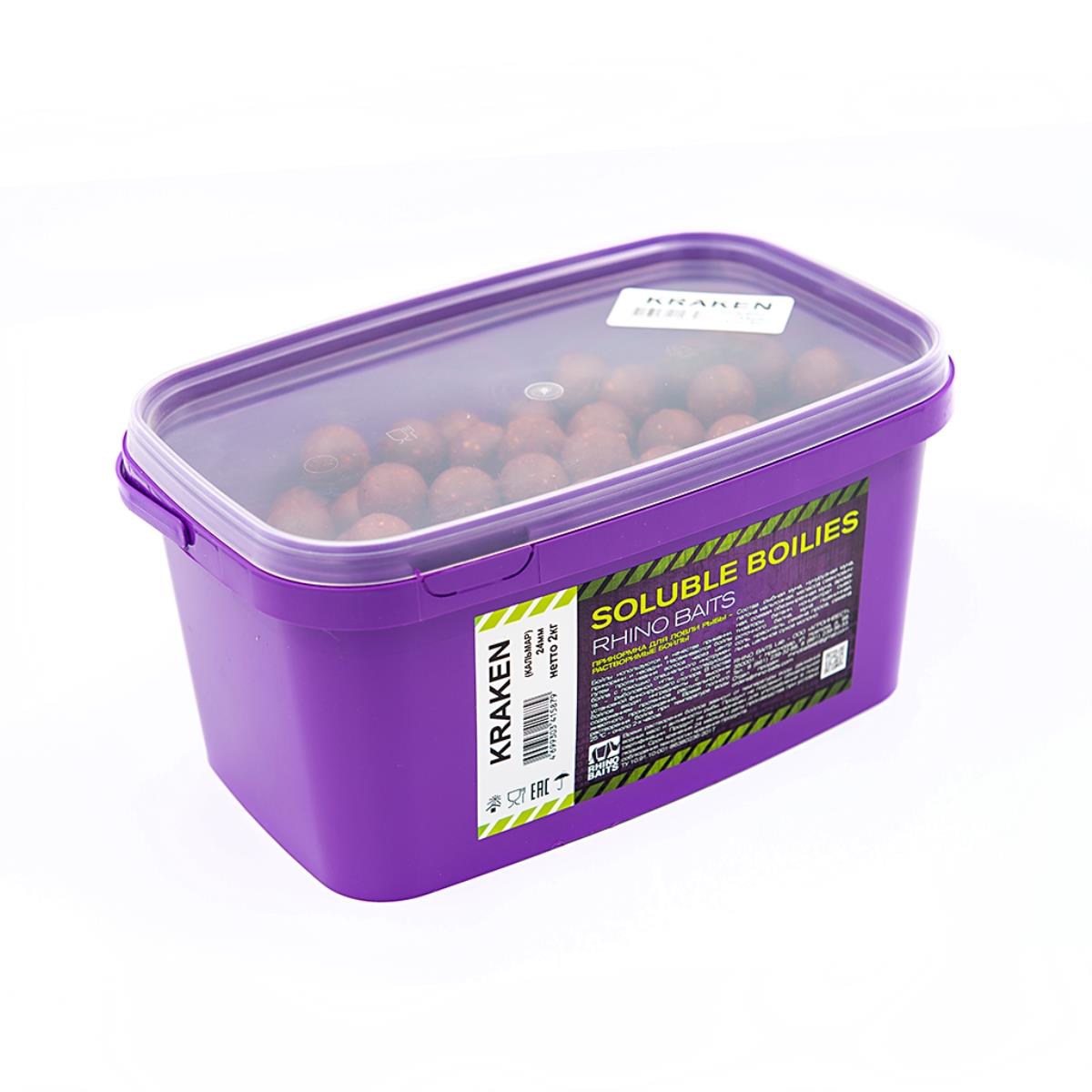 

Бойл Rhino Baits Soluble Boilies 2000 г, кальмар/фрукты, Soluble Boilies