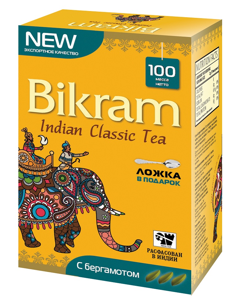 Чай Bikram черный индийский листовой С бергамотом, 100 г