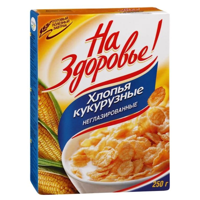 

Хлопья На здоровье кукурузные без сахара 250 г