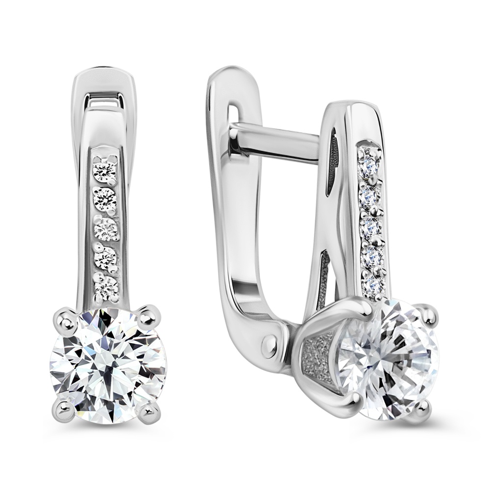 

Серьги из серебра 585Gold 702012596, фианит, 702012596