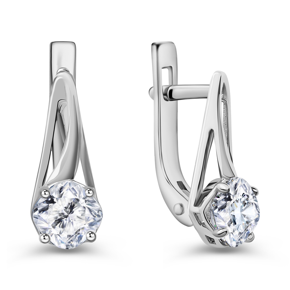 

Серьги из серебра 585Gold 702012594, фианит, 702012594