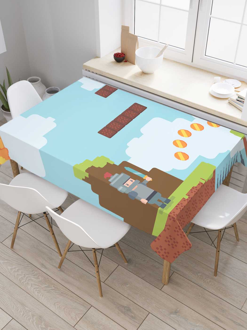 

Скатерть прямоугольная JoyArty "Игра про рыцаря" из сатена, 120x145 см, Игра про рыцаря