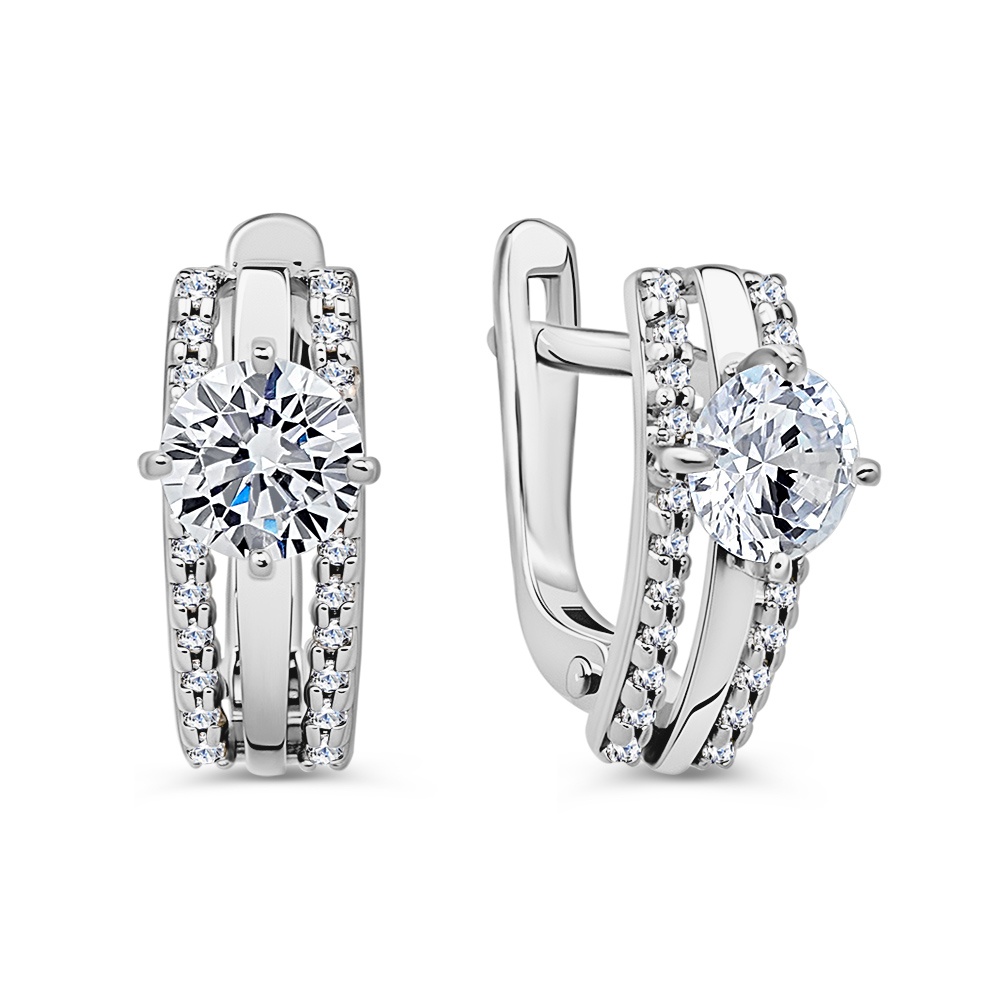 

Серьги из серебра 585Gold 702012582, фианит, 702012582
