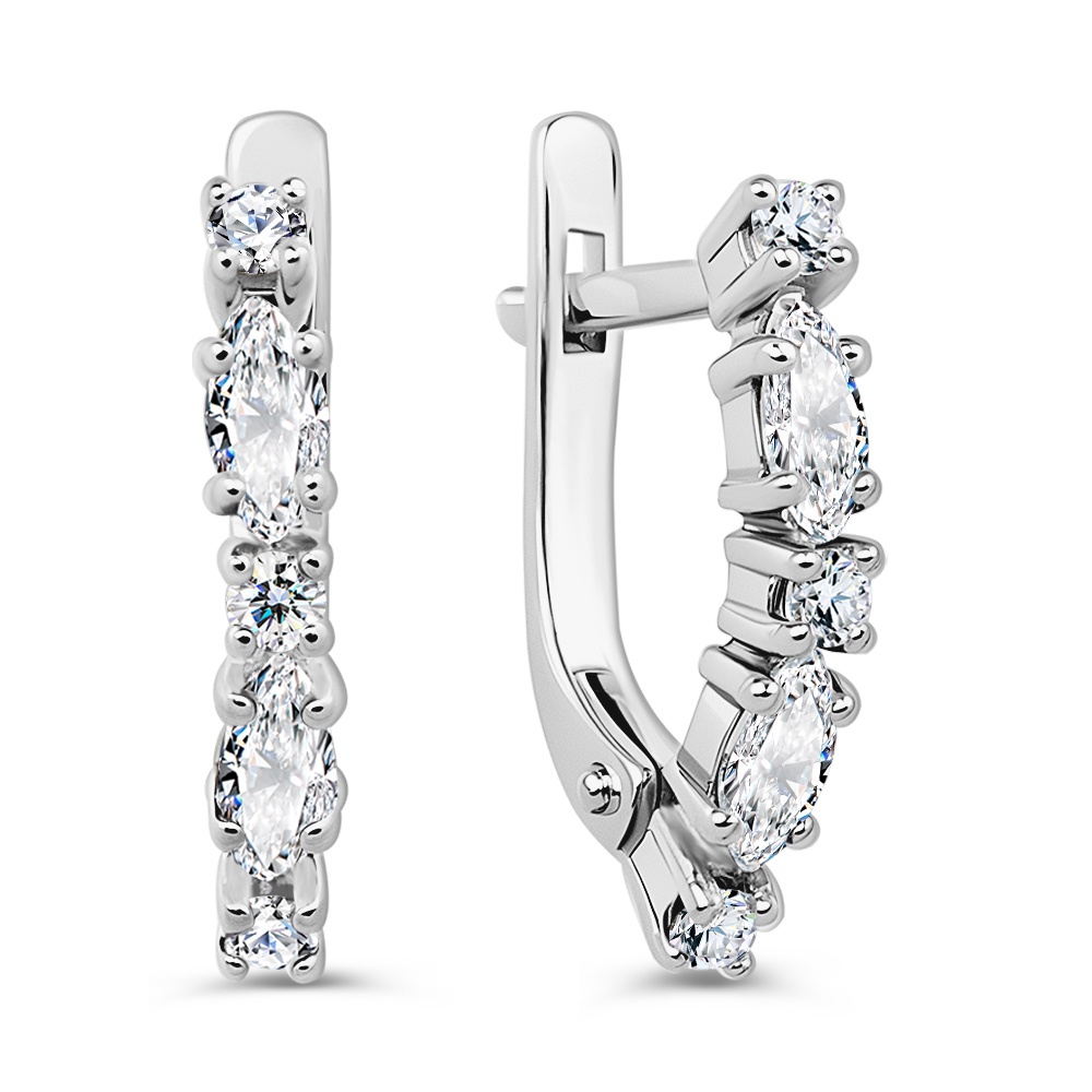 

Серьги из серебра 585Gold 702012545, фианит, 702012545