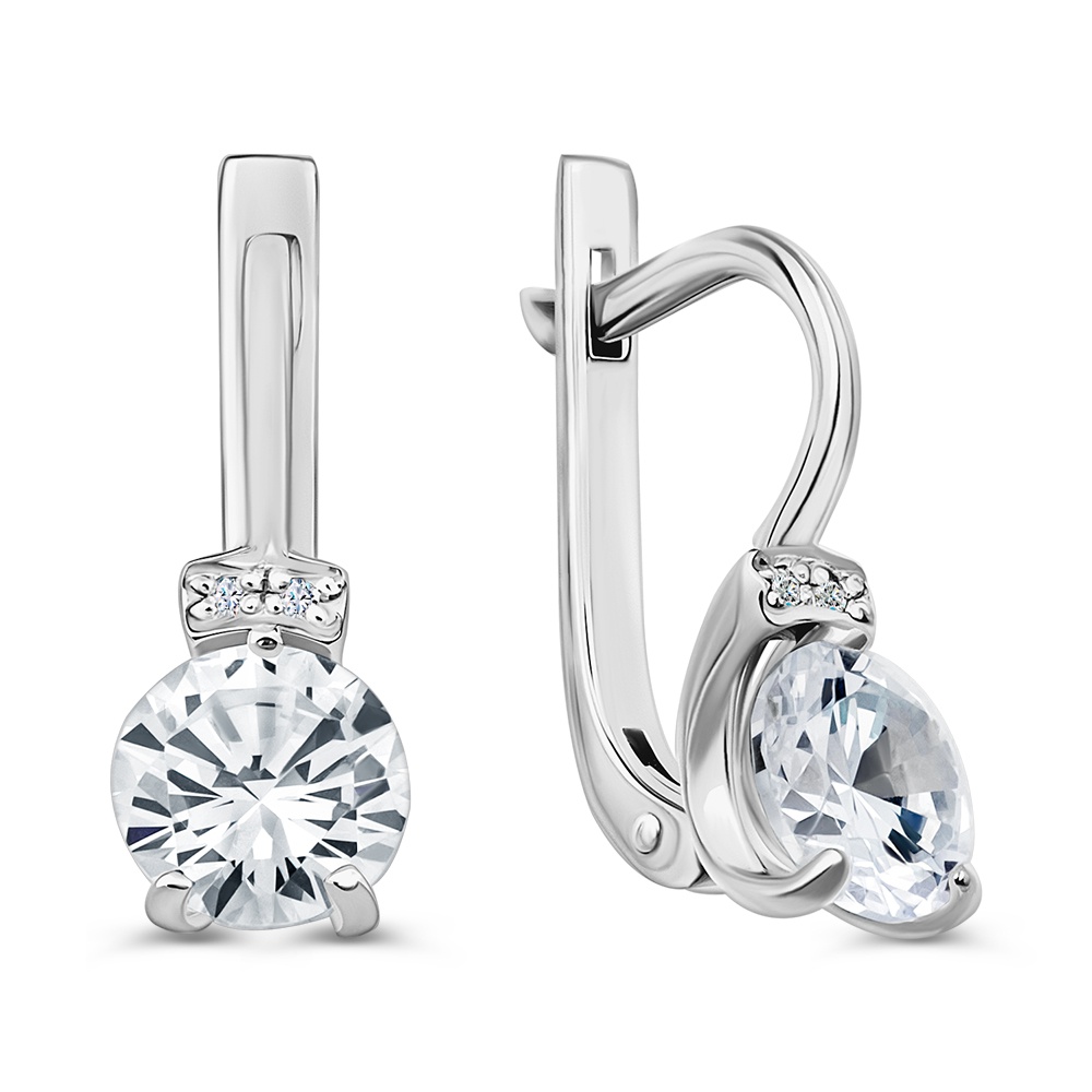 

Серьги из серебра 585Gold 702012544, фианит, 702012544