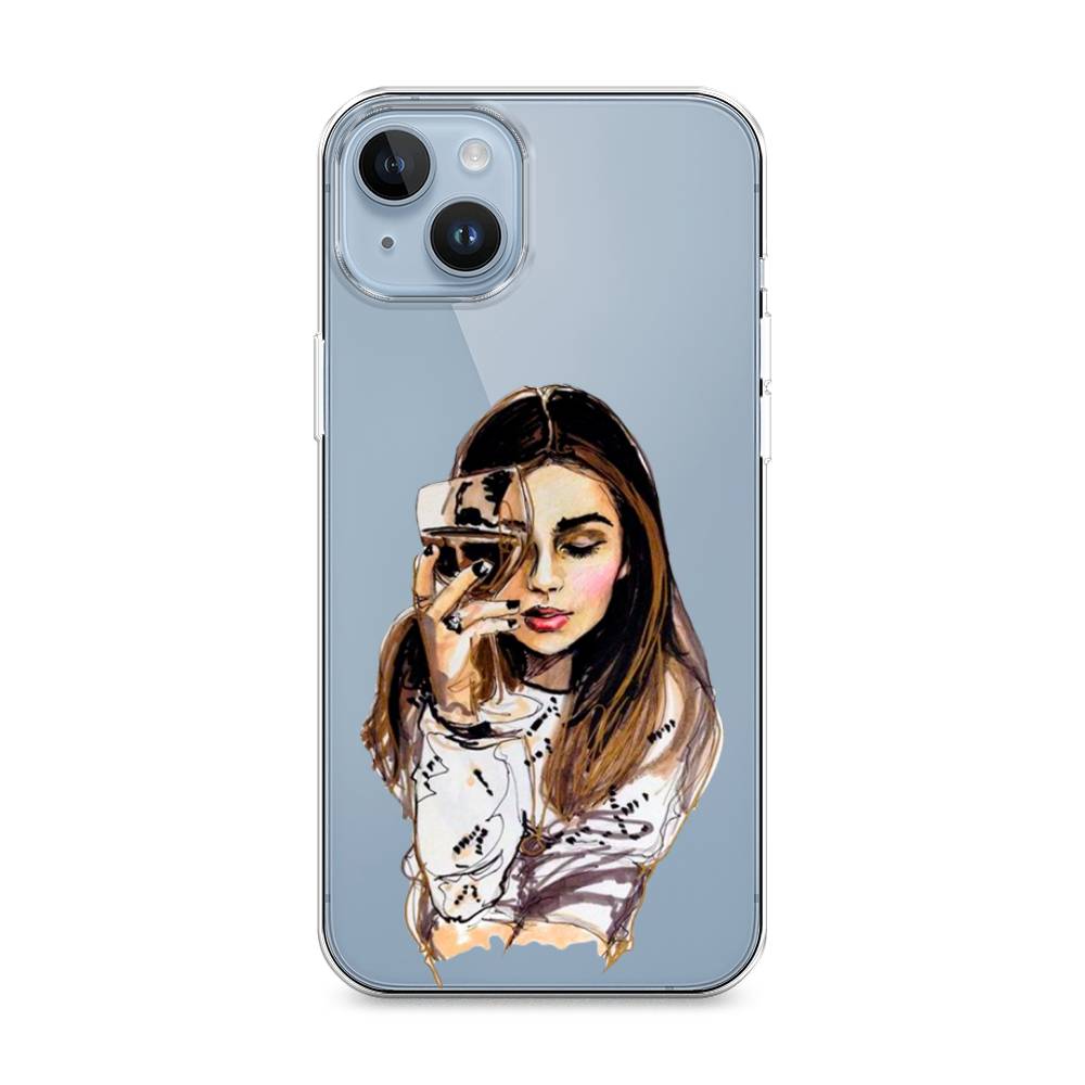

Чехол Awog на Apple iPhone 14 / Айфон 14 "Девушка с бокалом", 15150-7