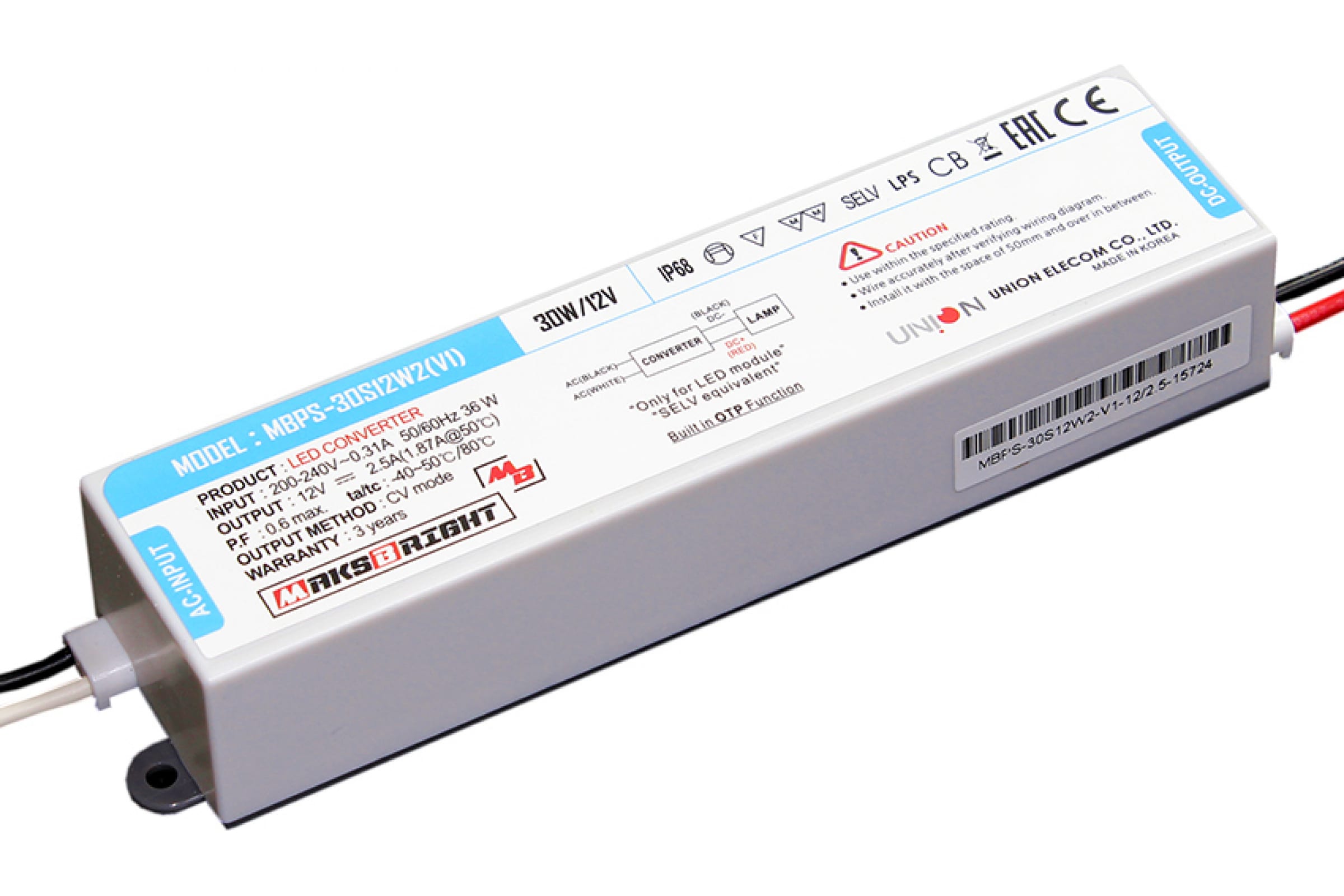 

MAKSBRIGHT Блок питания герметичный MBPS-30S12W2(V1) MBPS-30S12W2(V1)