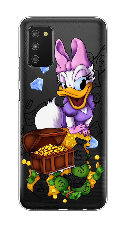 

Чехол на Samsung Galaxy A02s "Rich Daisy Duck", Коричневый;белый;фиолетовый, 2102350-6