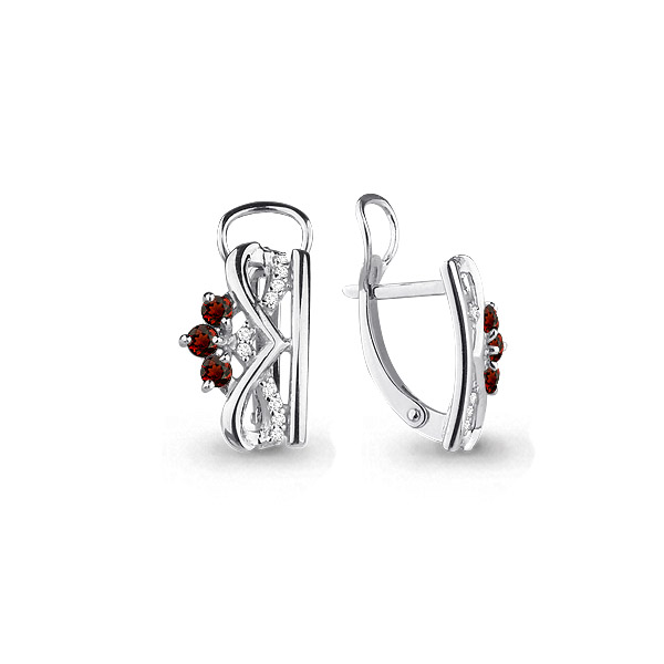 

Серьги из серебра с гранатом Aquamarine Aquamarine 4474103А_925_з, 4474103А_925_з