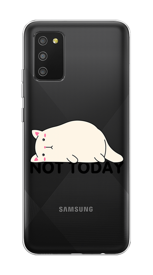 

Чехол на Samsung Galaxy A02s "Cat not today", Белый;розовый;черный, 2102350-1