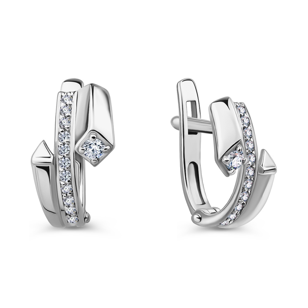 

Серьги из серебра 585Gold 702012553, фианит, 702012553