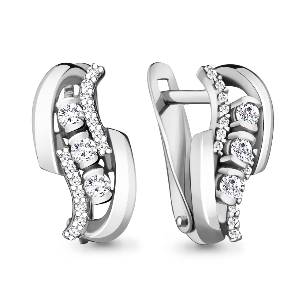

Серьги из серебра с фианитом Aquamarine Aquamarine 44731А_925_р, 44731А_925_р
