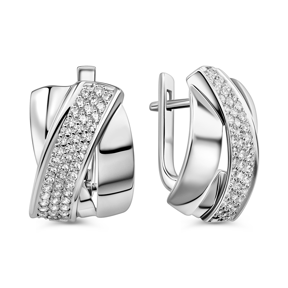 

Серьги из серебра 585Gold 702012572, фианит, 702012572