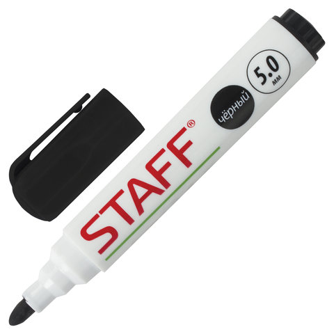 Маркер стираемый для белой доски Staff Manager черный 5 мм с клипом