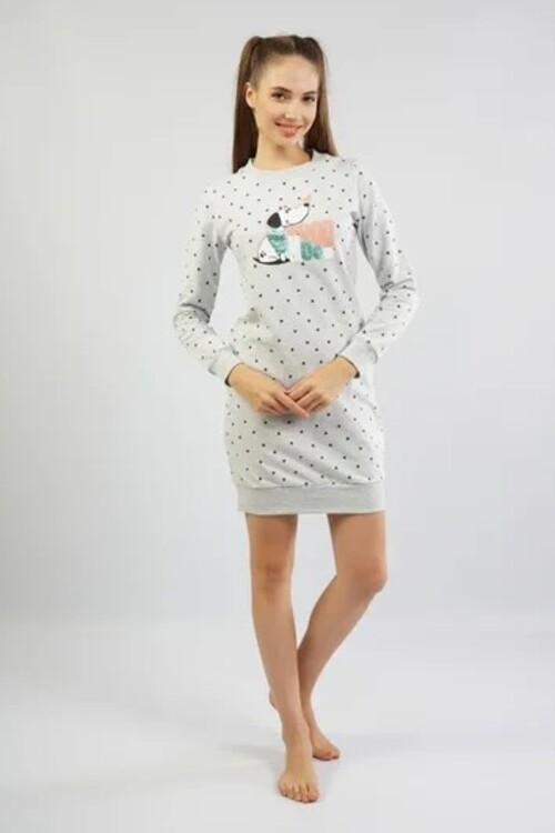 

Туника домашняя женская VIENETTA 105076_0619 серая S, Серый, 105076_0619