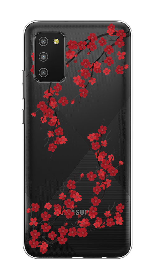 

Чехол на Samsung Galaxy A02s "Красная сакура", Красный;черный, 2102350-2