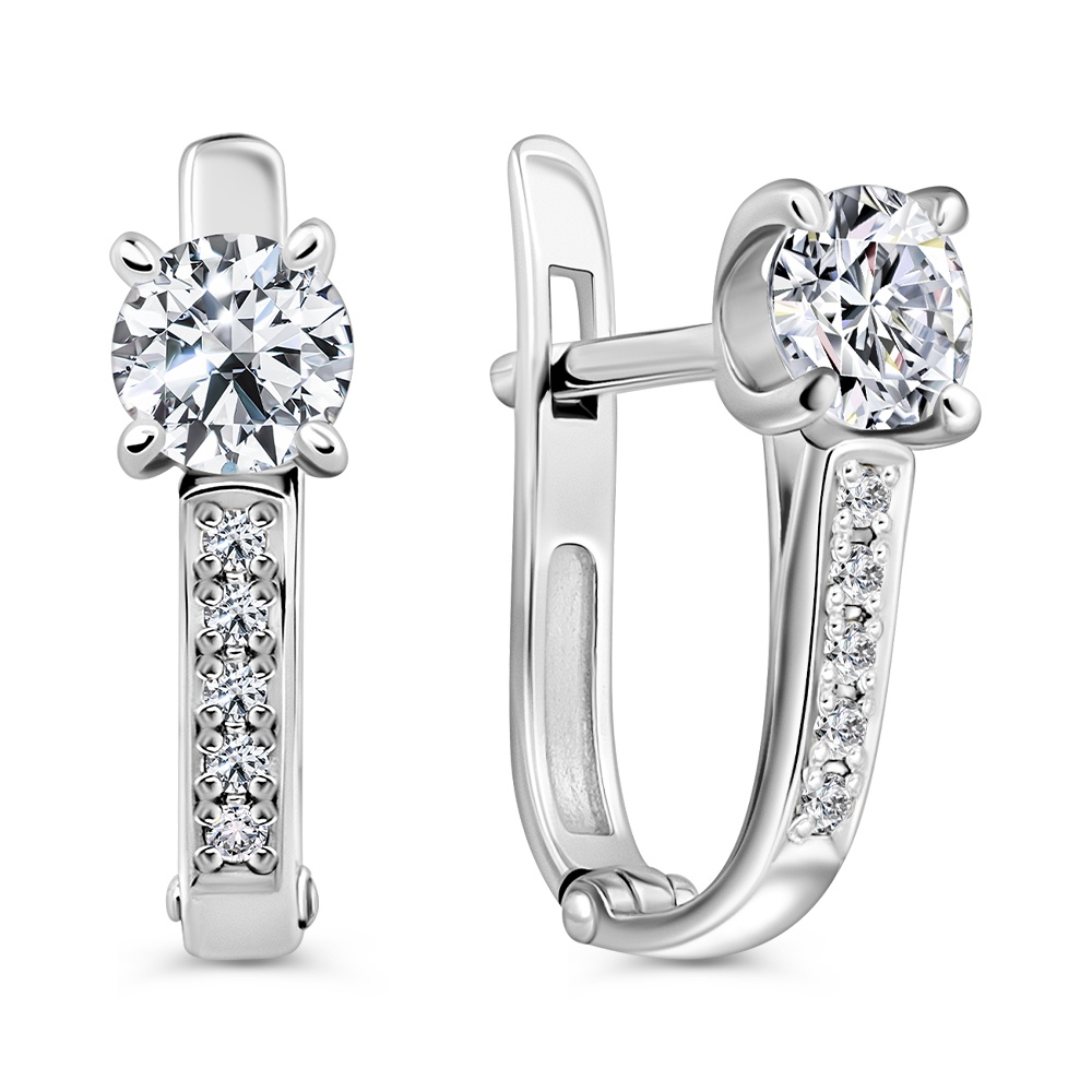 

Серьги из серебра 585Gold 702005788, фианит, 702005788