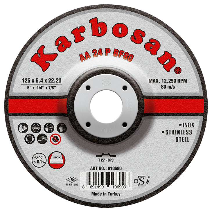Karbosan Диск шлифовальный по нержавеющей стали 125х6,4х22 INOX 10690