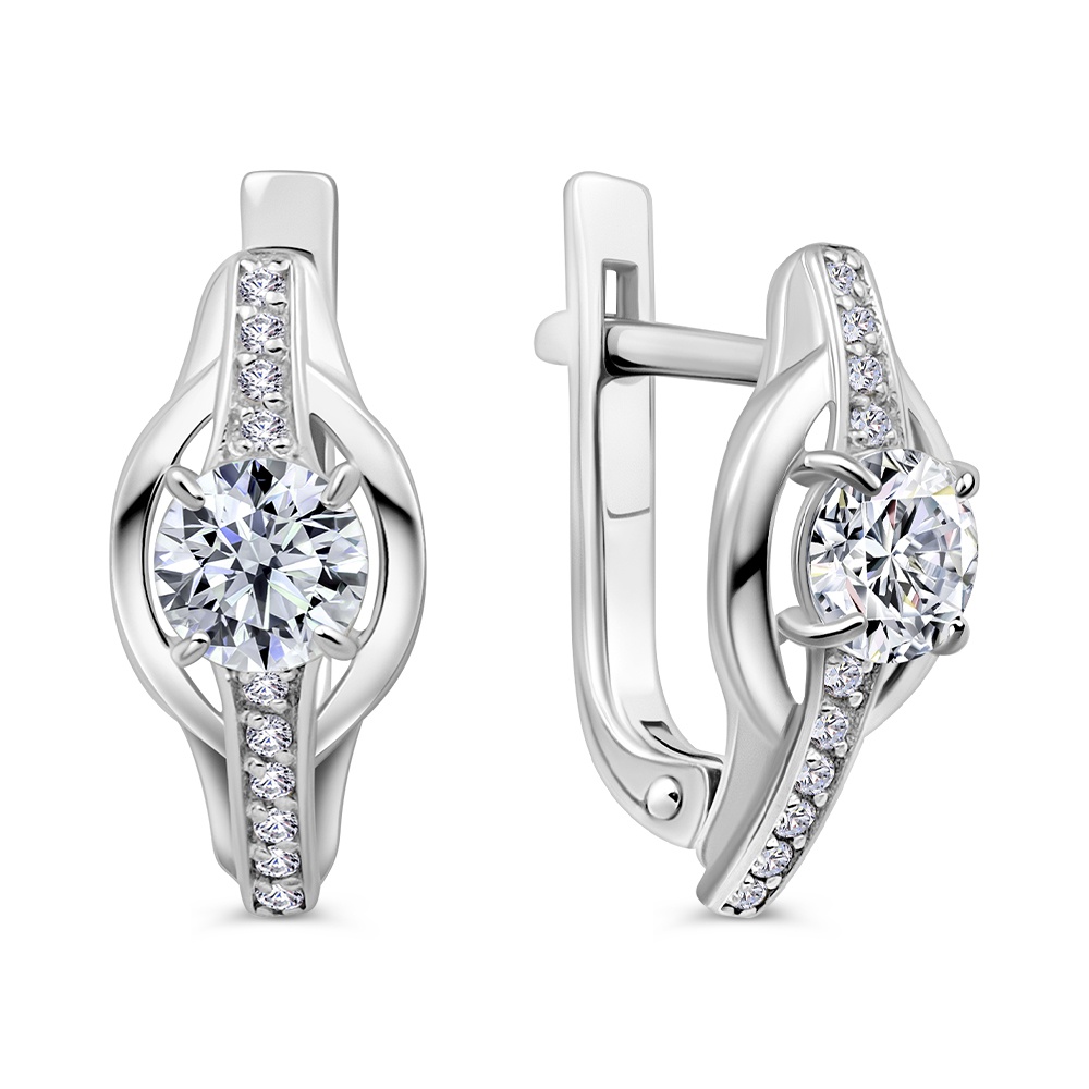 

Серьги из серебра 585Gold 702012532, фианит, 702012532