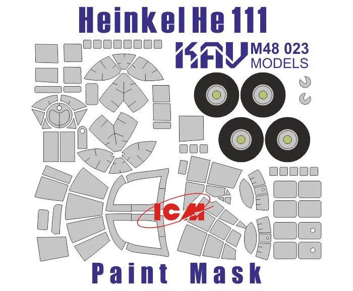 

Окрасочная маска KAV Models 1/48 на остекление He-111 ICM, M48 023