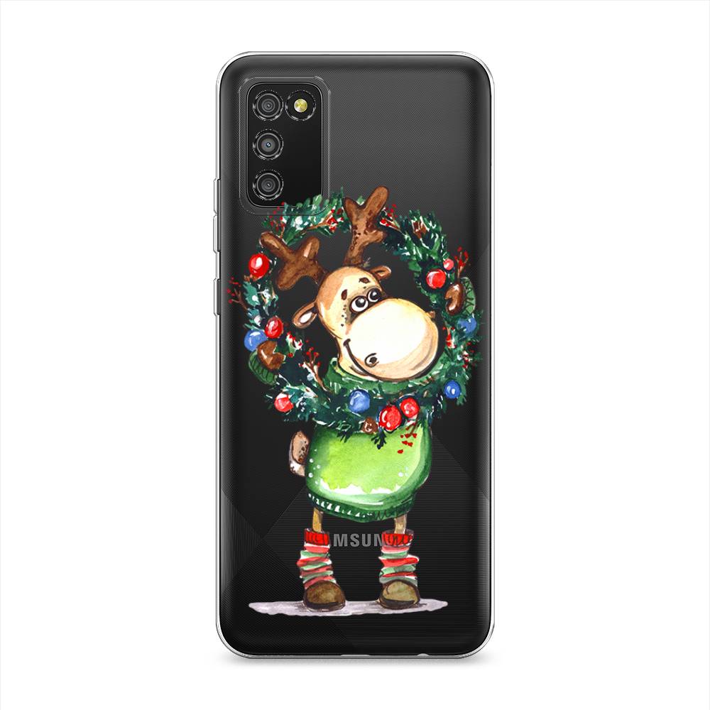 

Чехол на Samsung Galaxy A02s "Олень с новогодним венком", 2102350-4