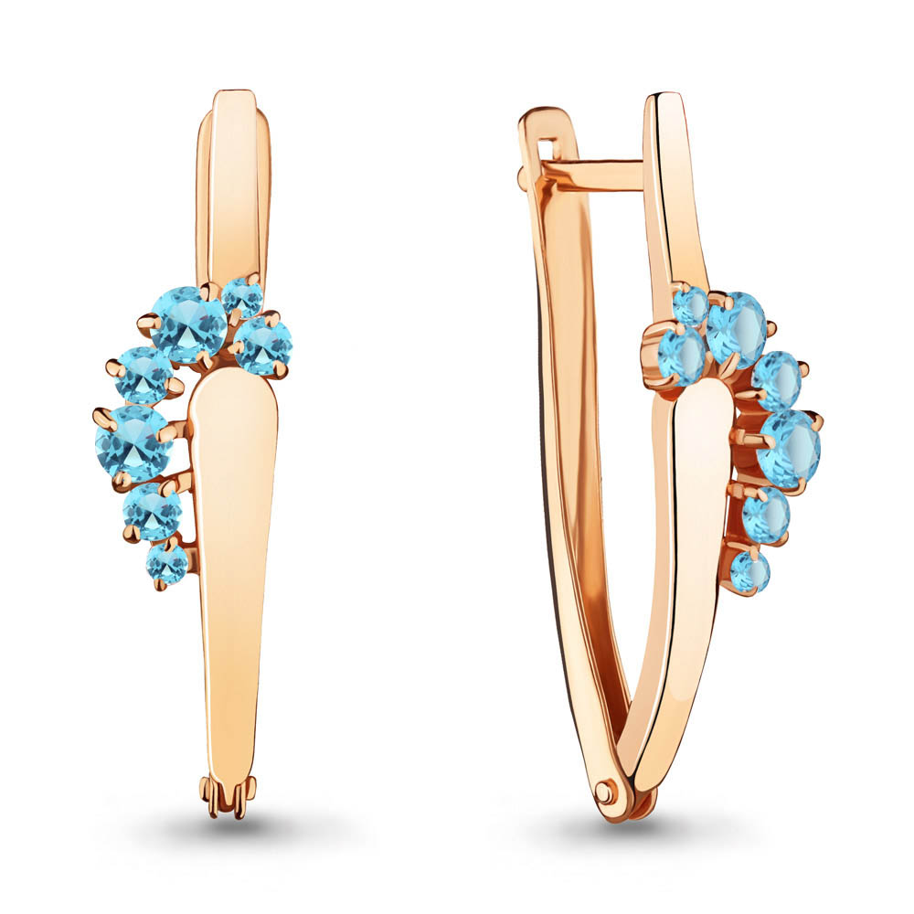 

Серьги из красного золота с топазом Aquamarine Aquamarine 4467805_585_кз, 4467805_585_кз