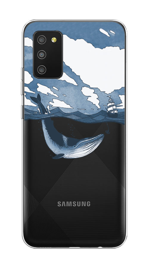 

Чехол на Samsung Galaxy A02s "Большой кит", Синий, 2102350-1