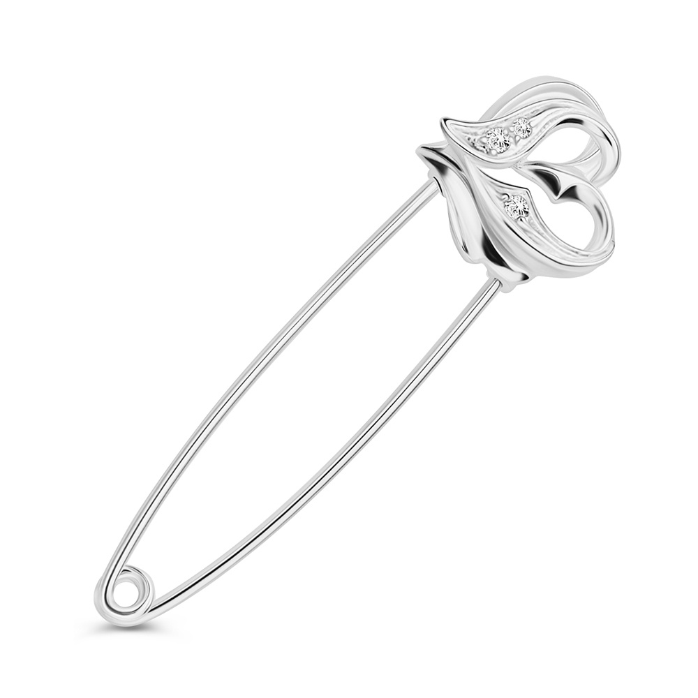 

Брошь из серебра 585Gold 909000022, фианит, 909000022