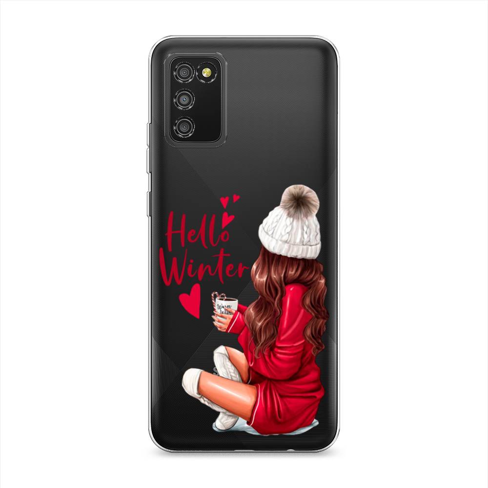 

Чехол на Samsung Galaxy A02s "Hello winter", Красный;белый;коричневый, 2102350-5