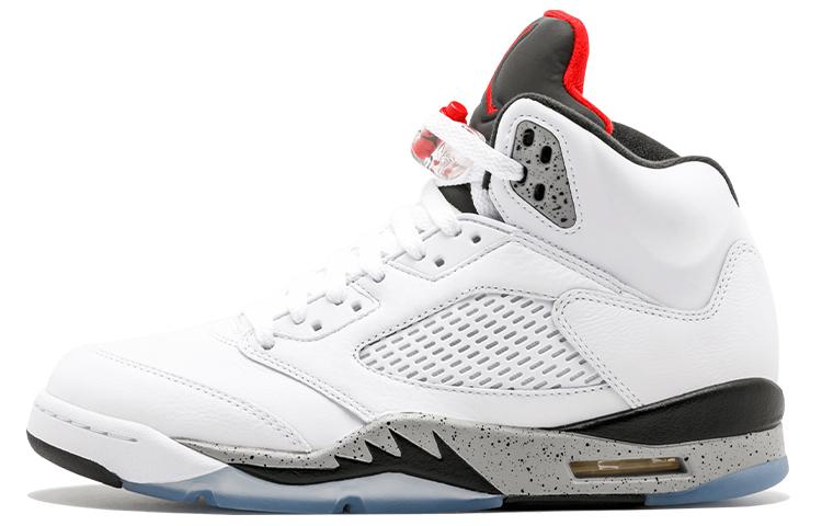 

Кеды унисекс Jordan Air Jordan 5 Retro White Cement белые 44 EU, Белый, Air Jordan 5 Retro White Cement