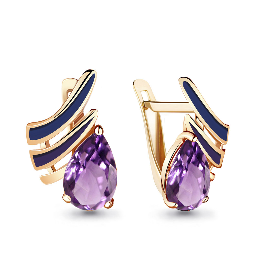 

Серьги из серебра с аметистом\эмалью Aquamarine Aquamarine 4463604_925_з, 4463604_925_з