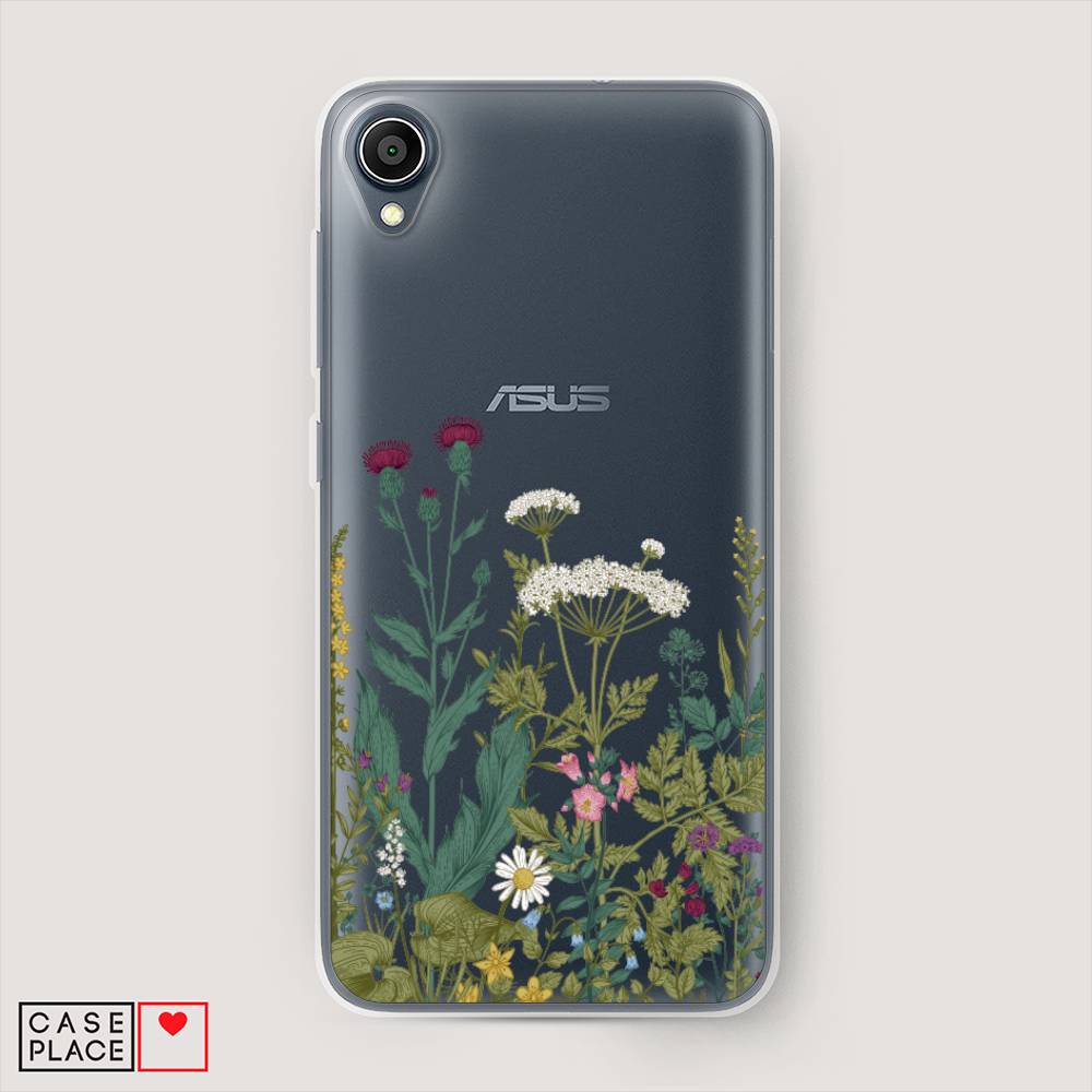 

Чехол на Asus ZenFone Live L1 ZA550KL "Дикие полевые цветы", Зеленый;розовый;белый, 43650-2