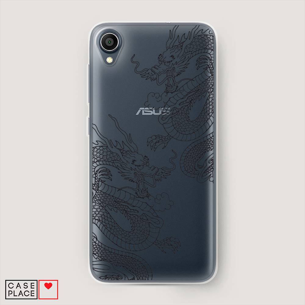 

Чехол на Asus ZenFone Live L1 ZA550KL "Два китайских дракона", Серый;черный, 43650-1