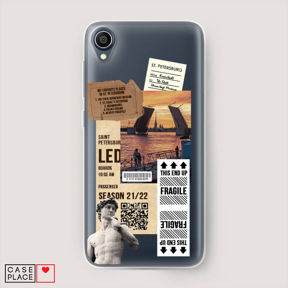 

Чехол на Asus ZenFone Live L1 ZA550KL "Санкт-Петербург коллаж", Коричневый;бежевый;белый, 43650-6