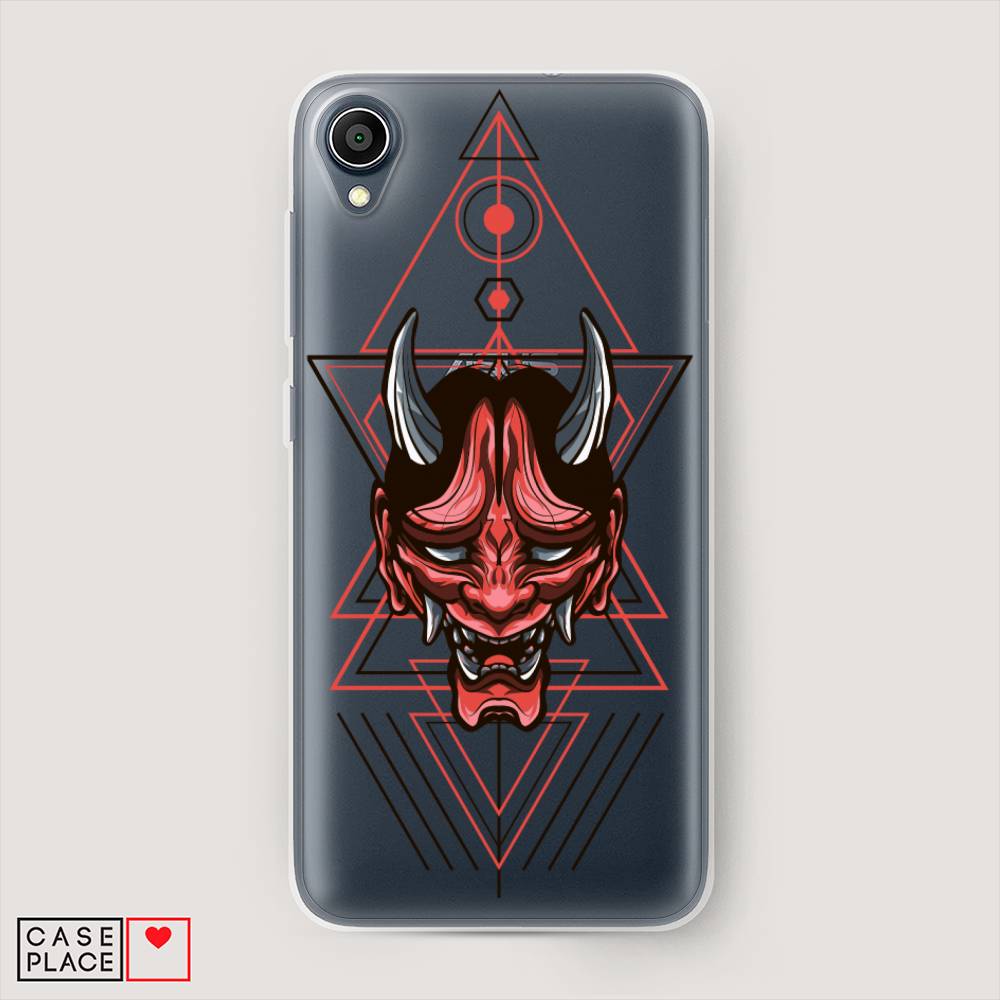 

Чехол на Asus ZenFone Live L1 ZA550KL "Hanya Oni mask", Серый;красный;черный, 43650-4