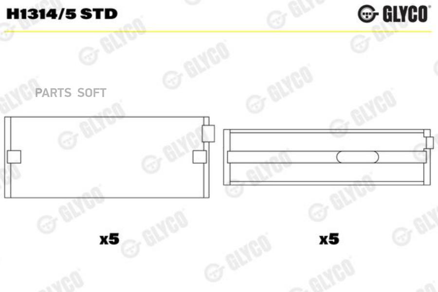 

Вклад.Корен.Ком/Кт Std Vag 1,2tsi Cbza/Cbzb 08> Glyco арт. H1314/5 STD