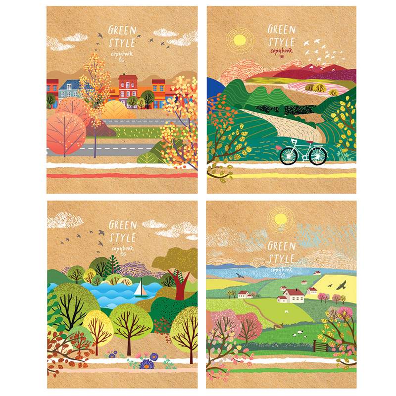 

Тетрадь BG "GreenStyle" 327988 96 листов А5 клетка 8 штук