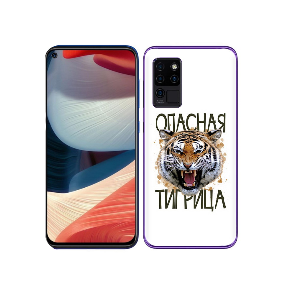 

Чехол MyPads Tocco для Oukitel C21 опасная тигрица, Прозрачный, Tocco