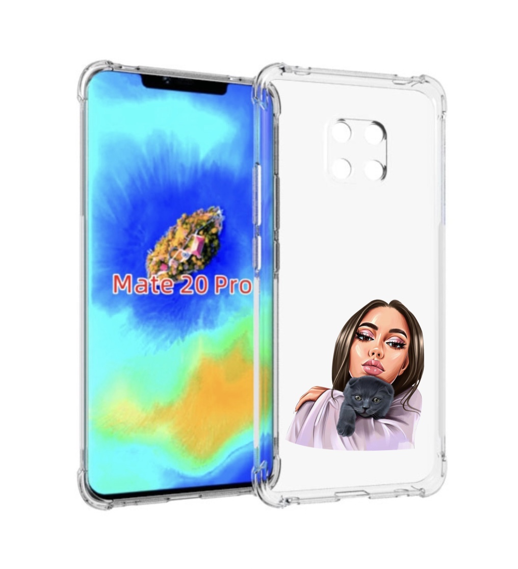

Чехол MyPads нарисованная-девушка-с-котом женский для Huawei Mate 20 Pro/Mate 20 RS 6.39, Прозрачный, Tocco