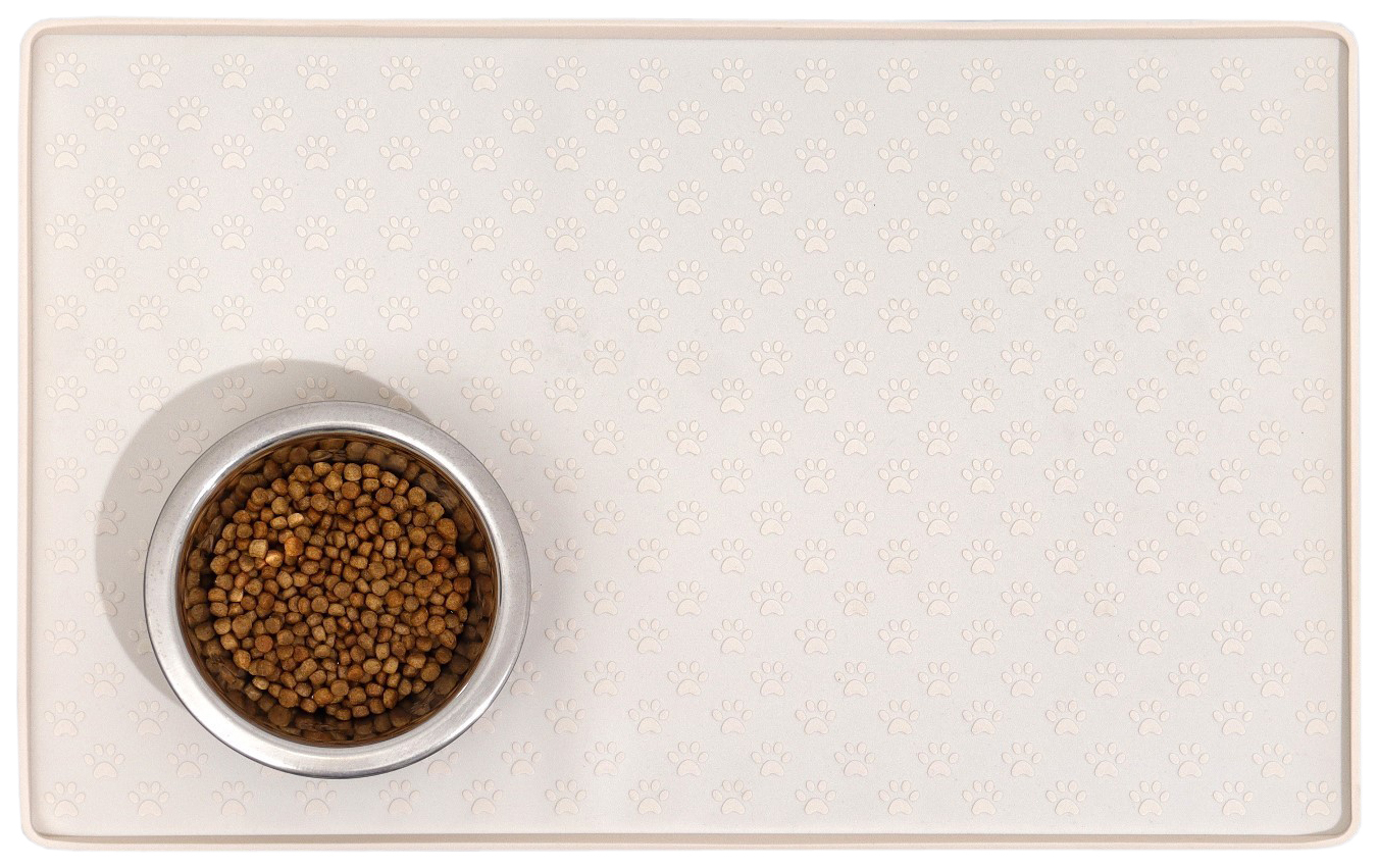 Коврик под миску Пижон, с текстурой, 48x30 см, кремовый