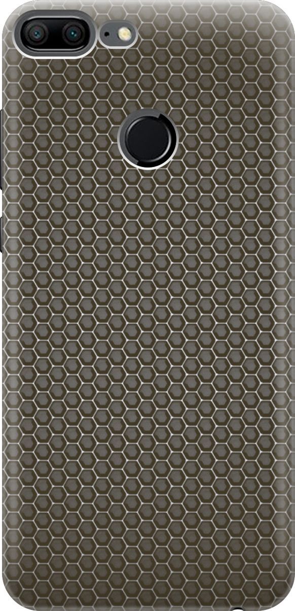 

Силиконовый чехол на Honor 9 Lite с эффектом блеска "Карбоновая сеть", Белый;серый, 3399