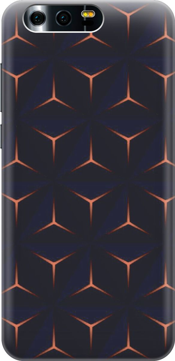 

Силиконовый чехол на Honor 9 с эффектом блеска "Темные пирамиды", Оранжевый;черный, 3398