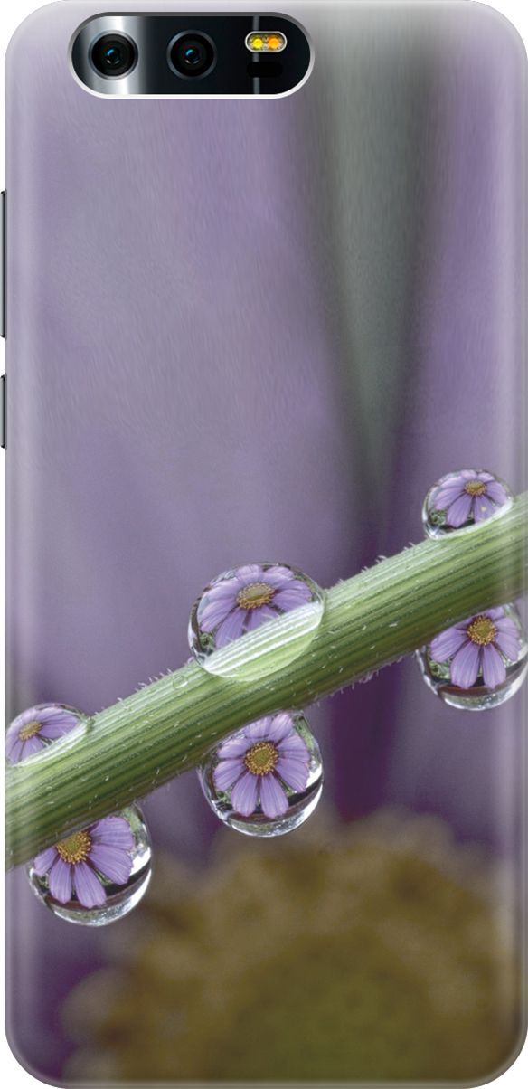 

Силиконовый чехол на Honor 9 с эффектом блеска "Сиреневые цветы в каплях", 3398