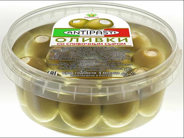 

Оливки Antipasti со сливочным сыром 250 г